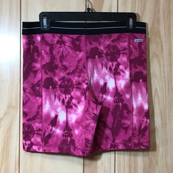 Danskin Now Dri-More Pink Tie-Dye Workout Shorts L - Picture 2 of 5